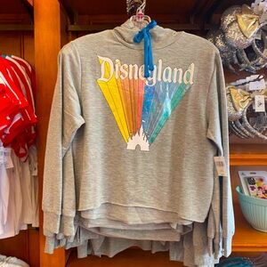 Disneyland Women’s Hoodie Cropped Pullover Rainbow Castle, size small